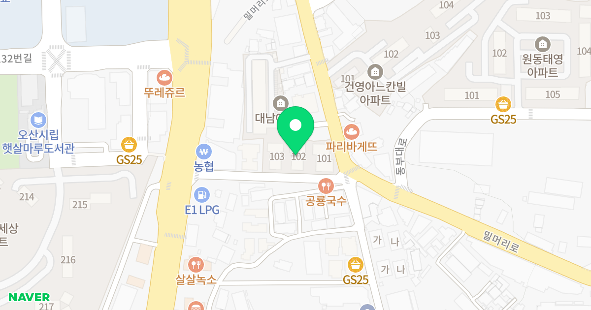 우주마루 위치 지도 - 경기도 오산시 경기대로148번길 11