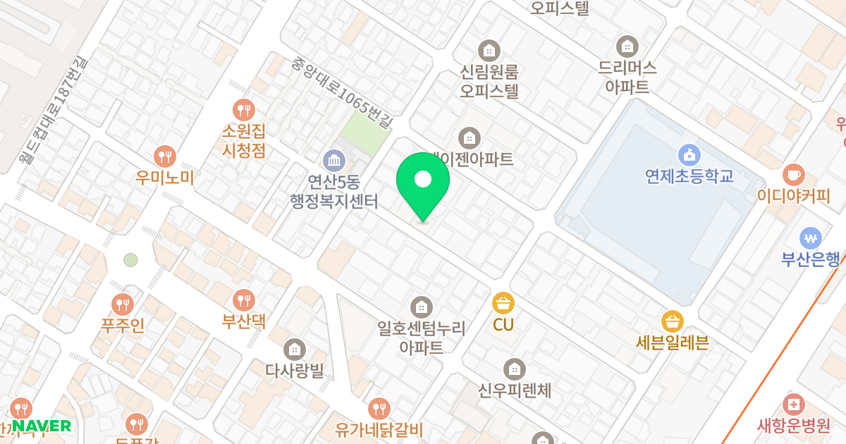 하이트빌B동 위치 지도 - 부산광역시 연제구 거제천로124번길 31
