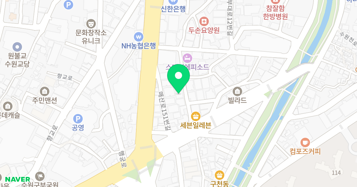 블레스빌 위치 지도 - 경기도 수원시 팔달구 매산로155번길 9