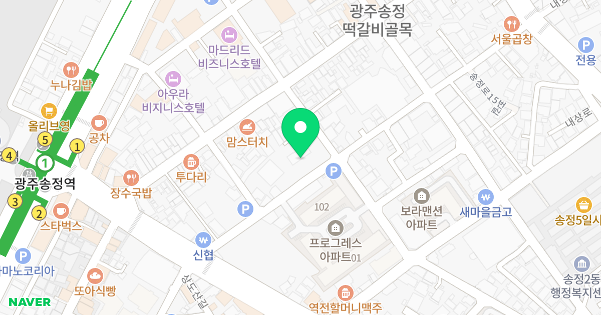 송정역 한국아델리움 더 씨티 위치 지도 - 광주광역시 광산구 송정로15번길 27