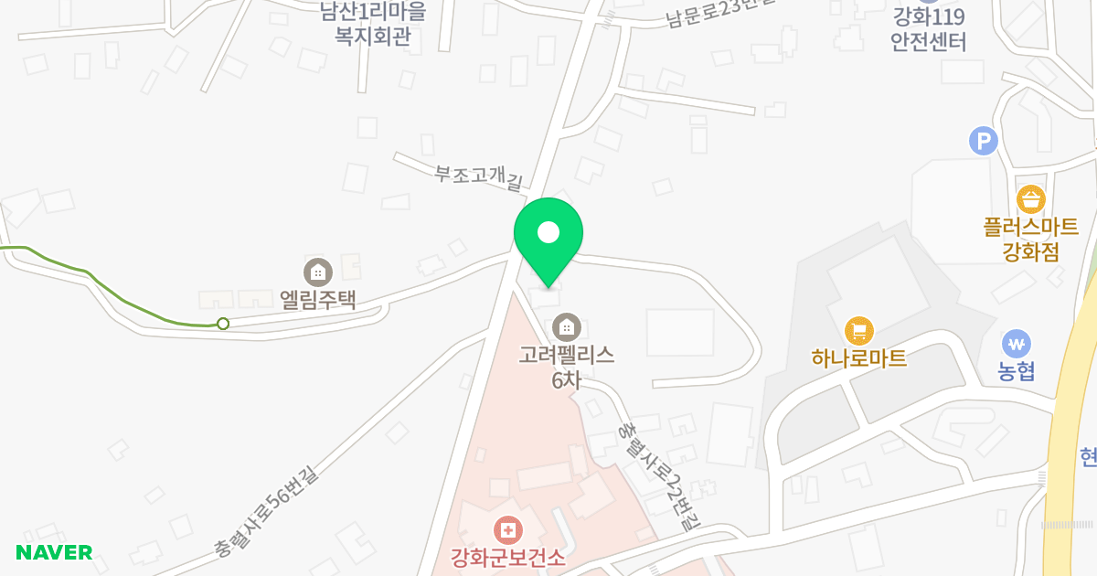 고려팰리스 위치 지도 - 인천광역시 강화군 강화읍 충렬사로22번길 18