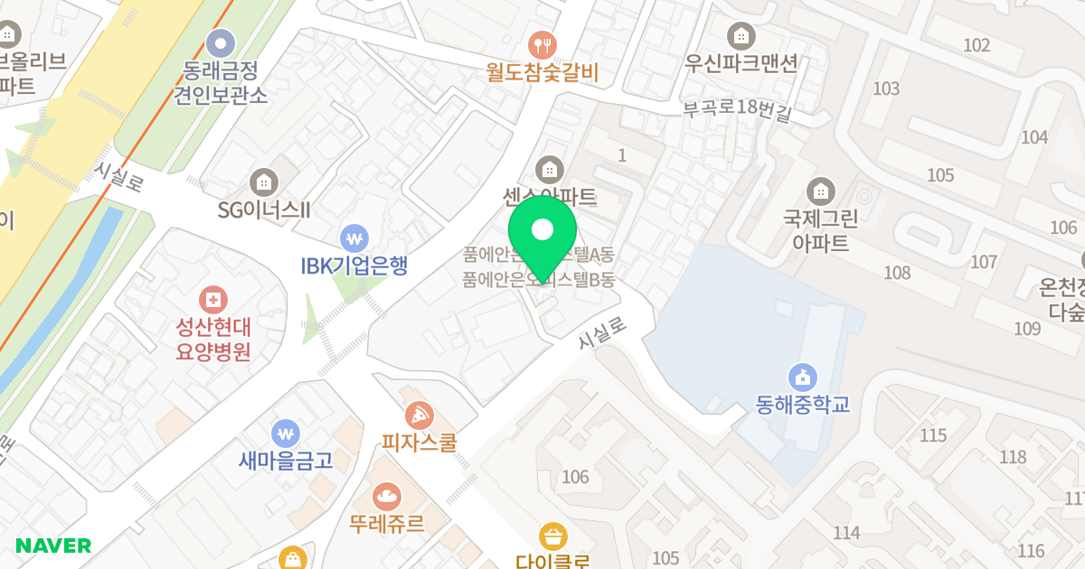 품에안은B 위치 지도 - 부산광역시 금정구
