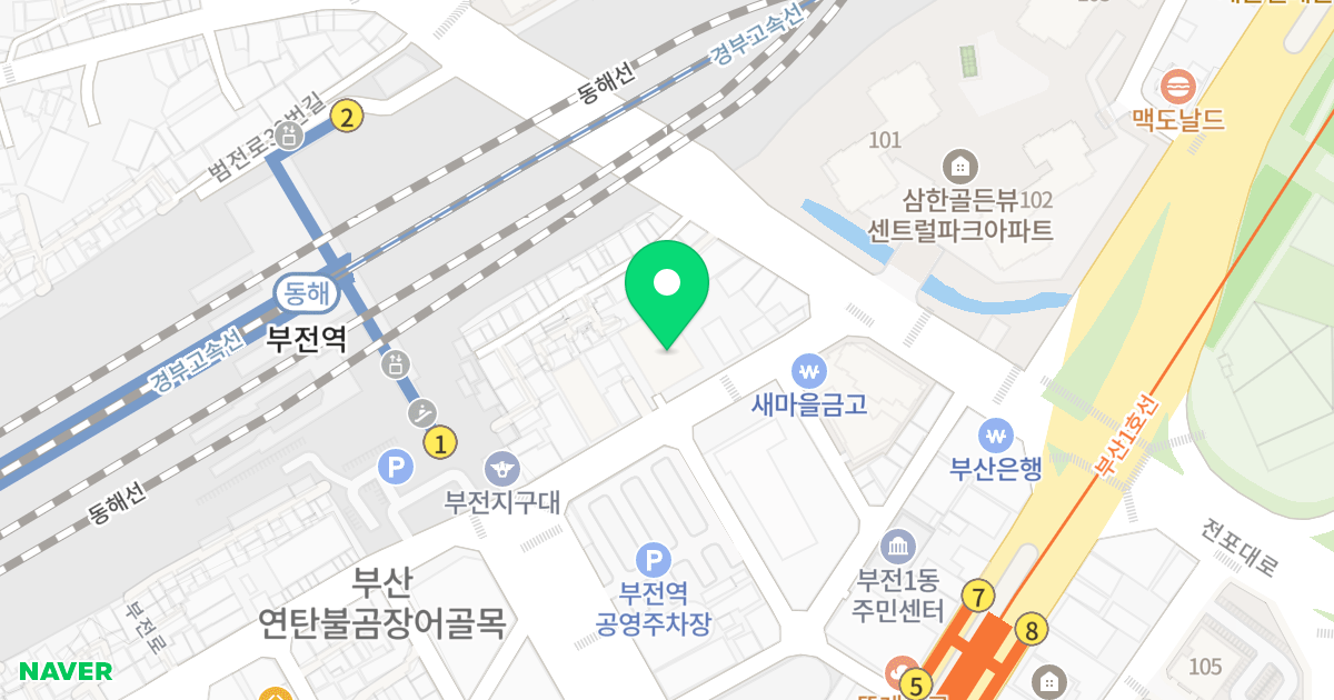 허브팰리스 서면 위치 지도 - 부산광역시 부산진구 부전로 193