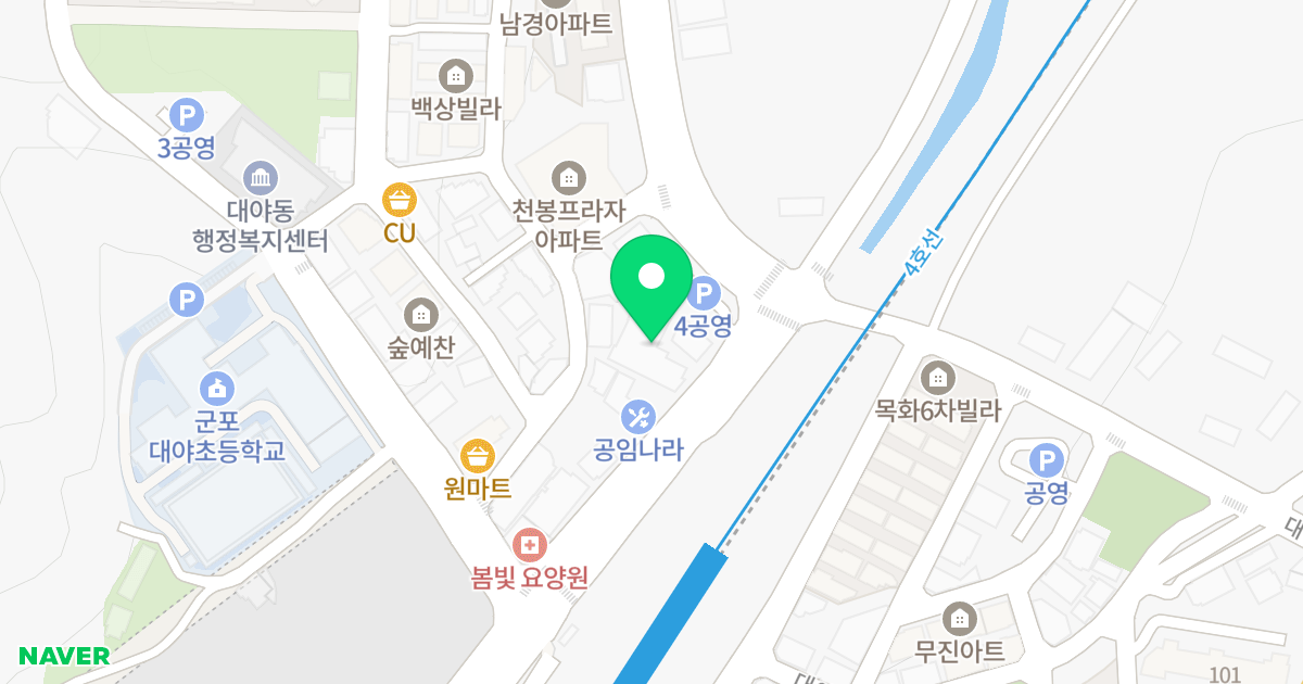 더웰대야미 위치 지도 - 경기도 군포시 호수로 363