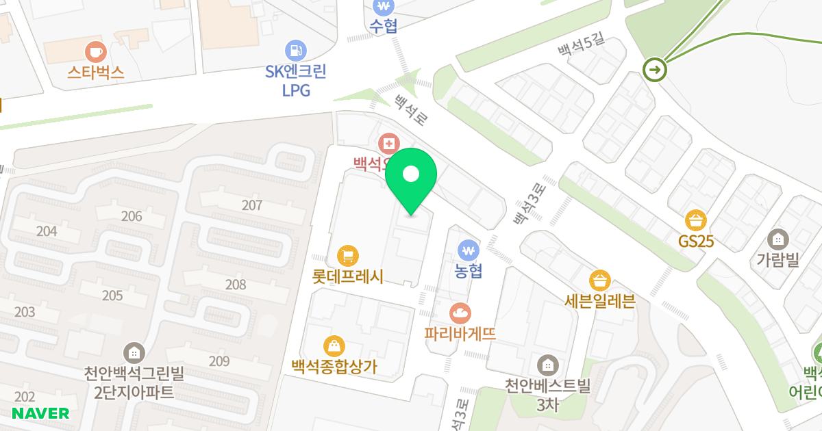 천안베스트빌1차 위치 지도 - 충청남도 천안시 서북구 백석4길 5