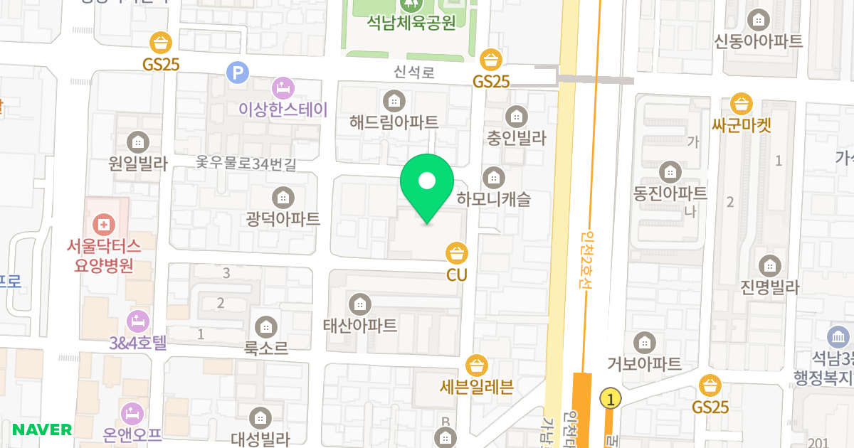 DREAM TWO 위치 지도 - 인천광역시 서구 신석로122번길 10