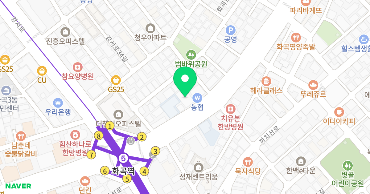 세명 더블라썸 위치 지도 - 서울특별시 강서구 화곡로 183