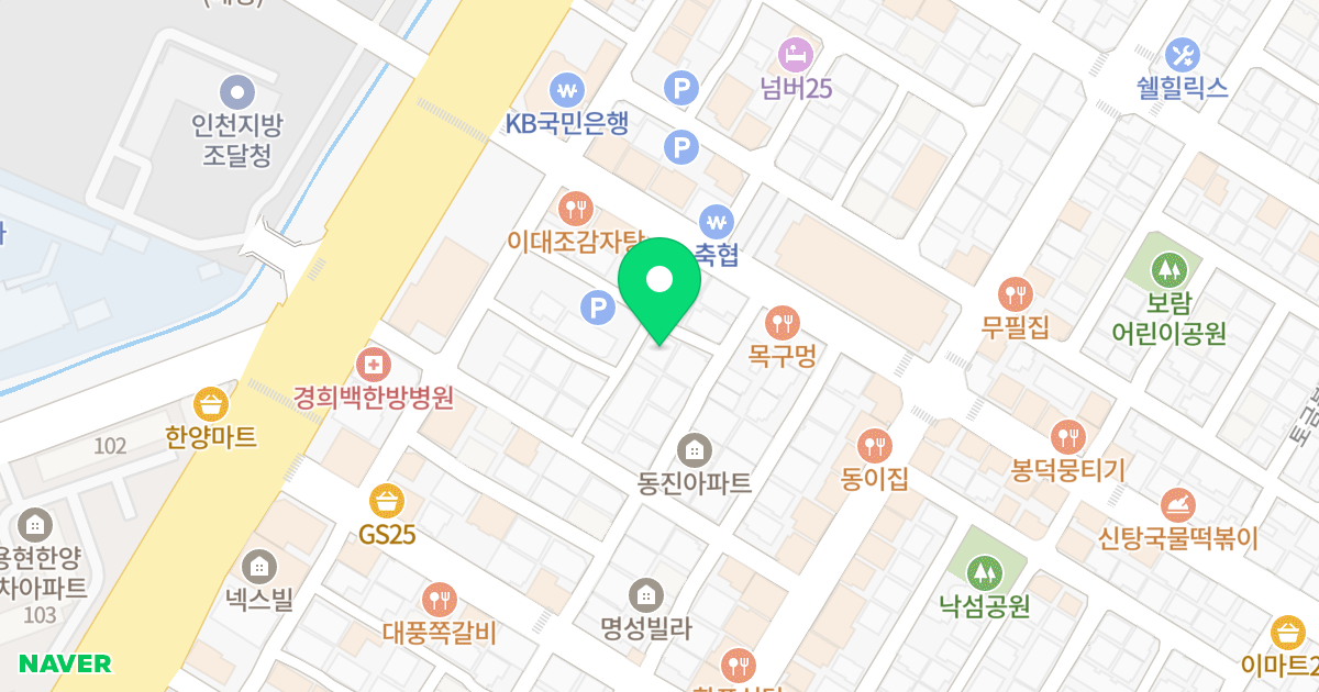 세진골든뷰2동 위치 지도 - 인천광역시 미추홀구 토금남로3번길 22-34