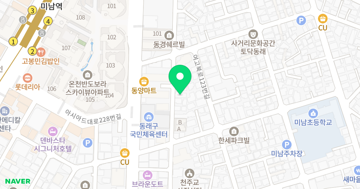 B&B오피스텔 위치 지도 - 부산광역시 동래구 충렬대로86번길 63