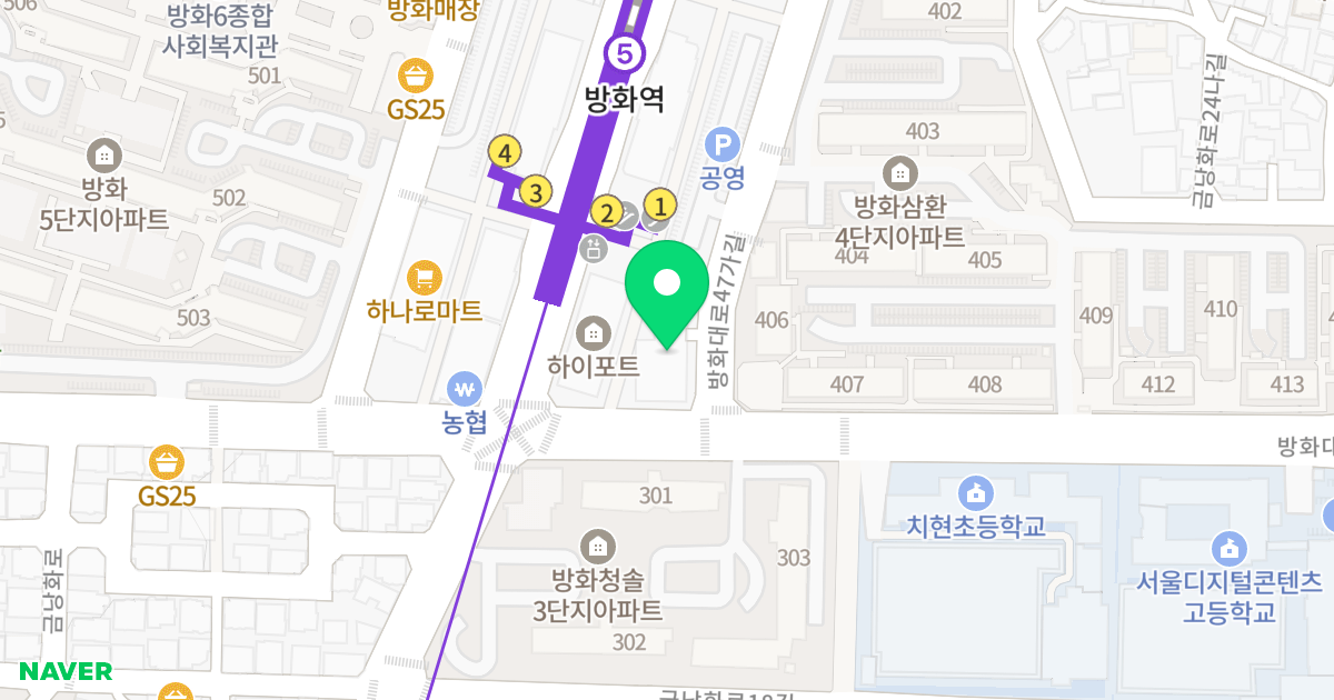 방화샤르망1오피스텔 위치 지도 - 서울특별시 강서구 방화대로47가길 7
