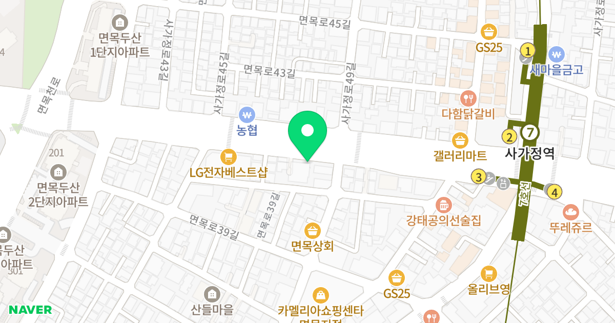 킴스타워 위치 지도 - 서울특별시 중랑구 사가정로 374