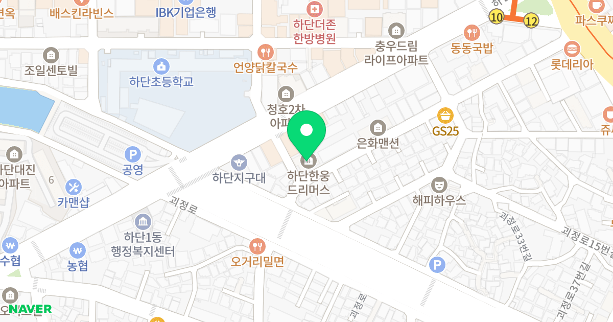 하단동 한웅드리머스 위치 지도 - 부산광역시 사하구 낙동대로457번길 52