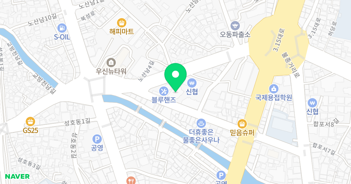 한우O/T빌딩 위치 지도 - 경상남도 창원시 마산합포구 노산남7길 28