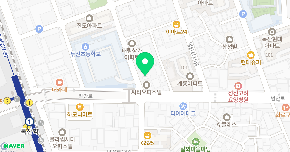 명남 아크로타워 1 위치 지도 - 서울특별시 금천구 범안로11길 4