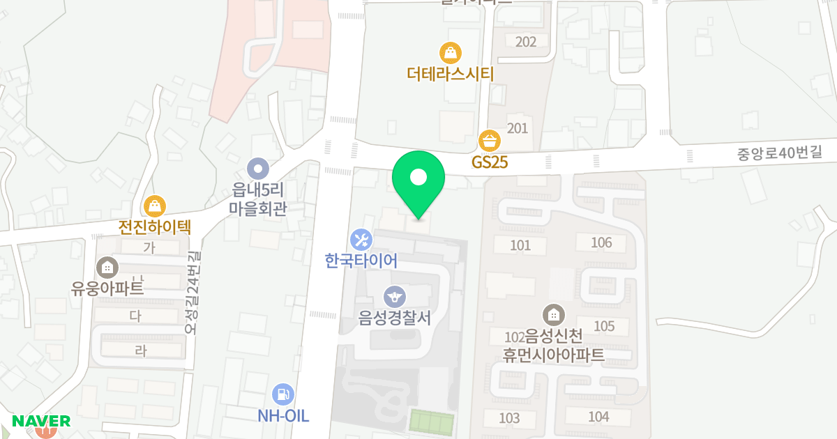 시티빌 102동 위치 지도 - 충청북도 음성군 음성읍 중앙로40번길 6-3
