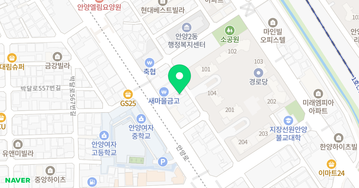 하이캐슬 위치 지도 - 경기도 안양시 만안구 안양로372번길 20