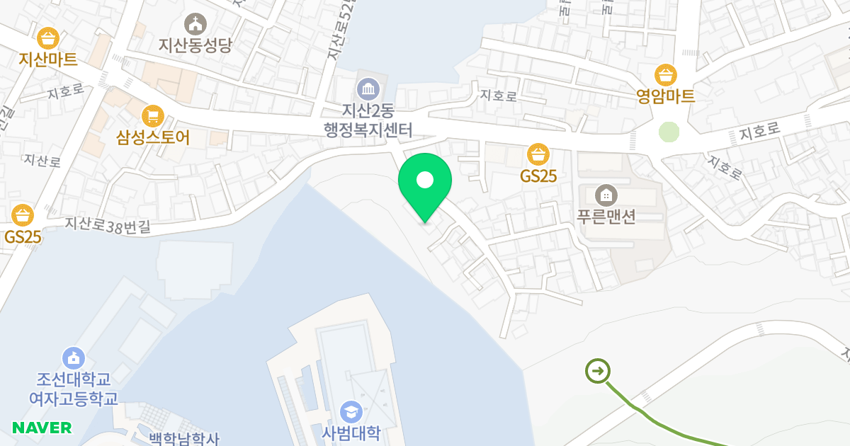 상우빌딩 위치 지도 - 광주광역시 동구 지호로52번길 6