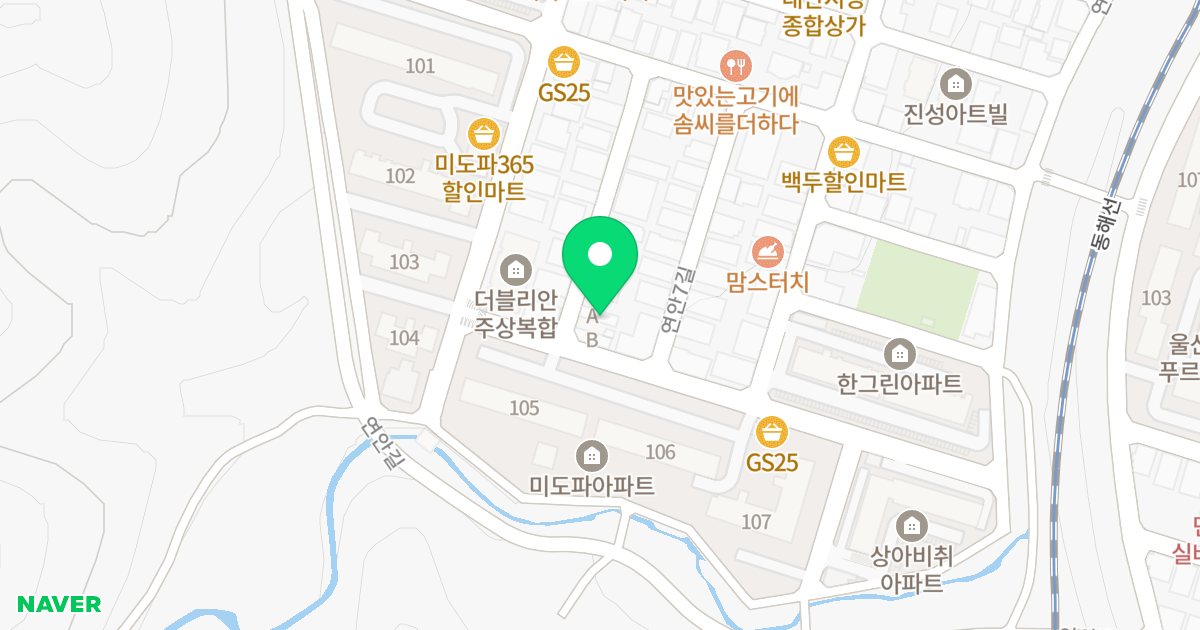 미주원룸A 위치 지도 - 울산광역시 울주군 온양읍 연안6길 17