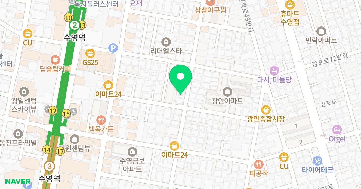금강블루빌 위치 지도 - 부산광역시 수영구 무학로21번길 63