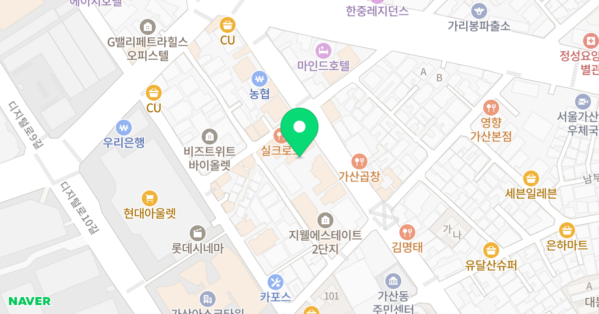쏠시티 가산 위치 지도 - 서울특별시 금천구 가산로 145