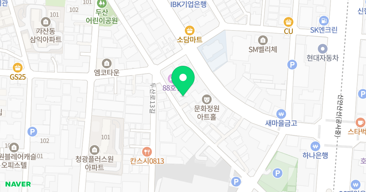 와이피하우스 위치 지도 - 서울특별시 금천구 시흥대로123길 60
