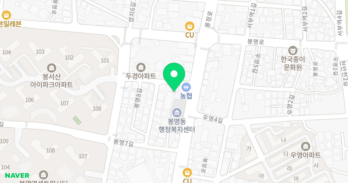 (57-1) 위치 지도 - 충청남도 천안시 동남구 봉명8길 62