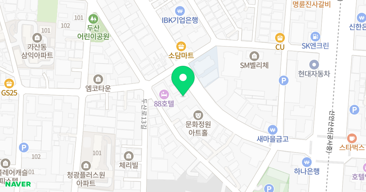 대동리버파크빌 위치 지도 - 서울특별시 금천구 가산로 65