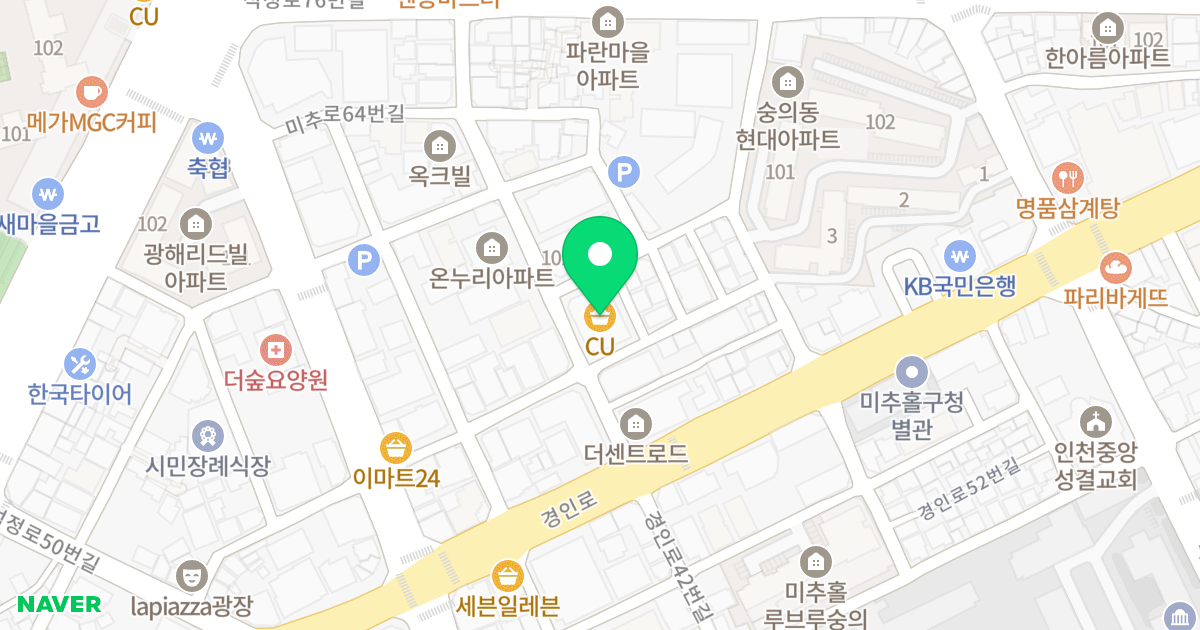 다우림 2차 위치 지도 - 인천광역시 미추홀구 미추로46번길 23