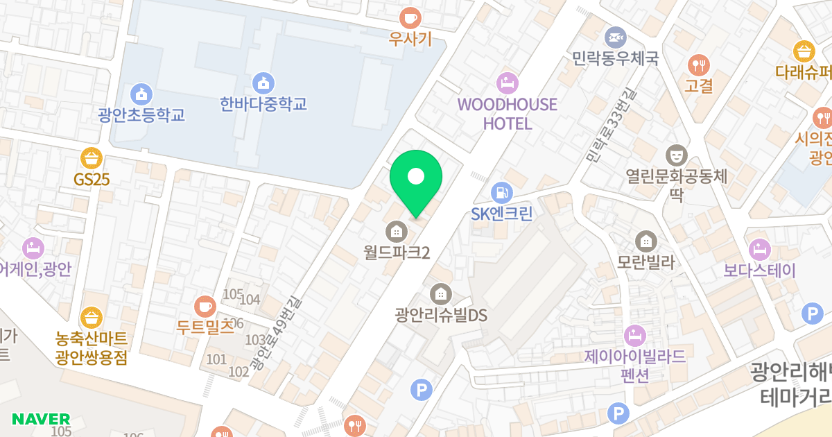 솔레이 위치 지도 - 부산광역시 수영구 광남로 169
