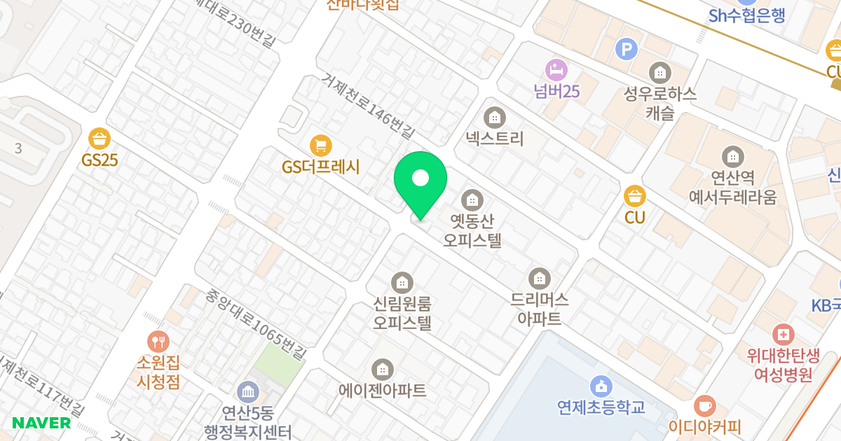 (1289-29) 위치 지도 - 부산광역시 연제구 중앙대로1075번길 58