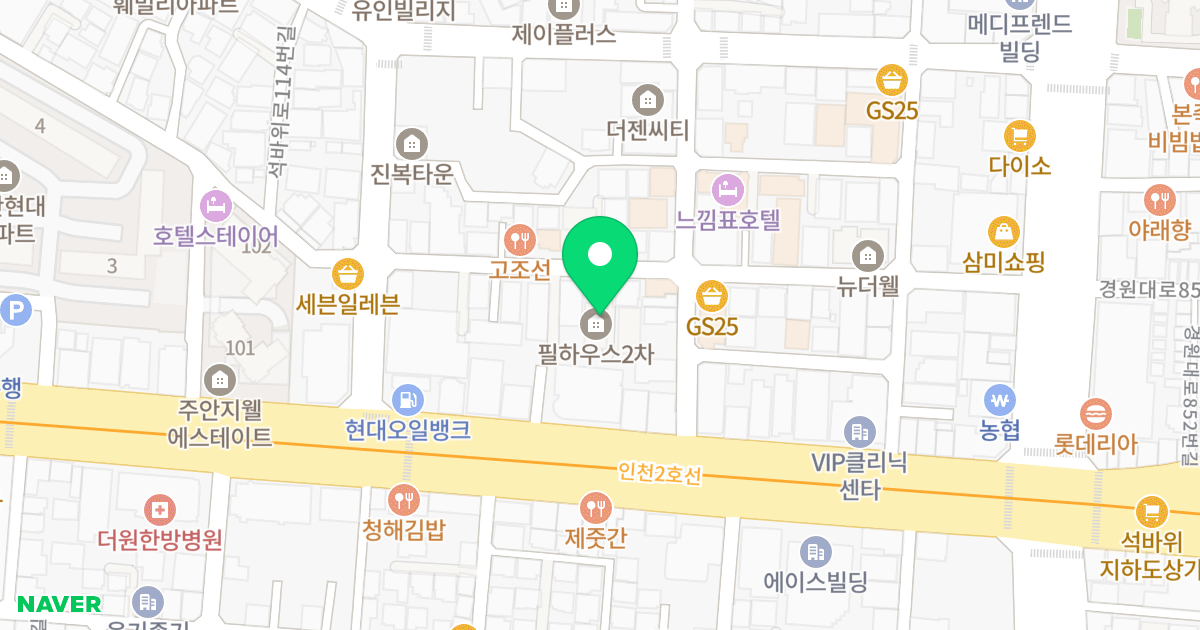 필하우스Ⅱ 위치 지도 - 인천광역시 미추홀구 경원대로851번길 39