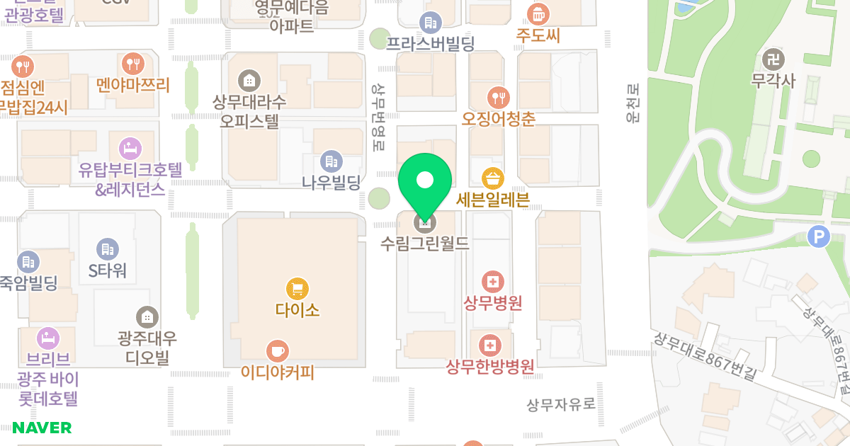 수림오피스텔 위치 지도 - 광주광역시 서구 시청로50번길 14