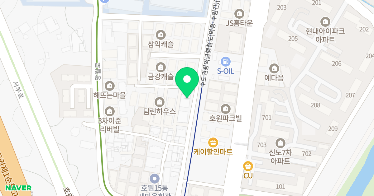 호원쉐르빌 위치 지도 - 경기도 의정부시 호암로 31
