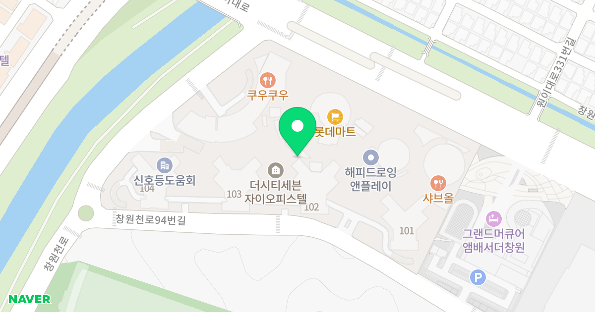 더시티세븐 위치 지도 - 경상남도 창원시 성산구 원이대로 320