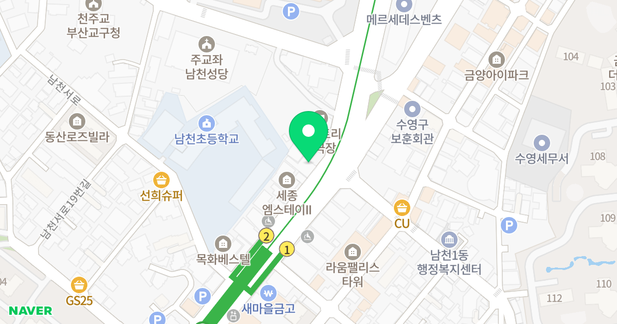폴스테이오피스텔 위치 지도 - 부산광역시 수영구 수영로 417