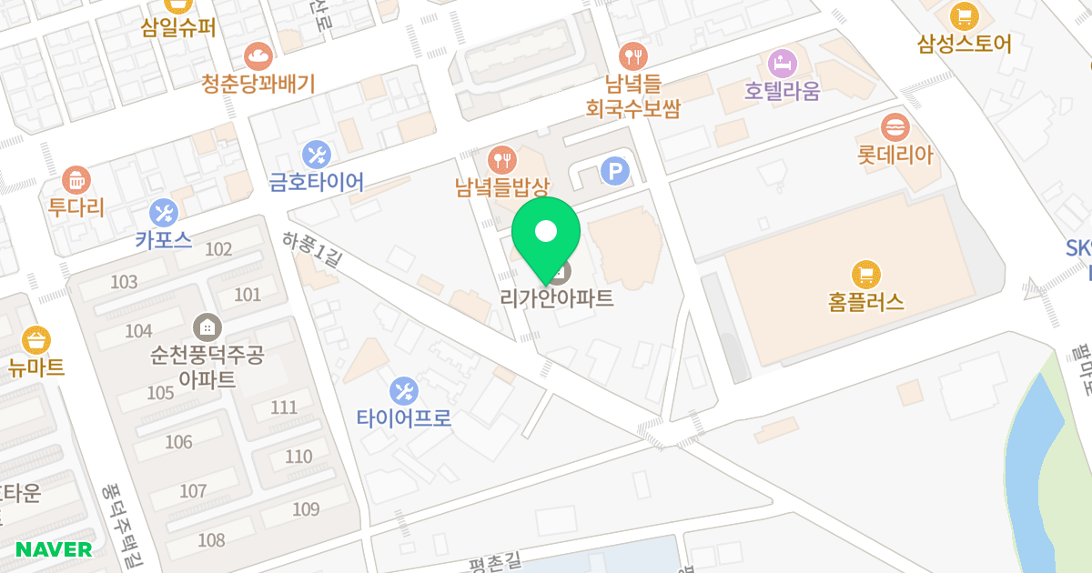 순천리가안 위치 지도 - 전라남도 순천시 하풍1길 13