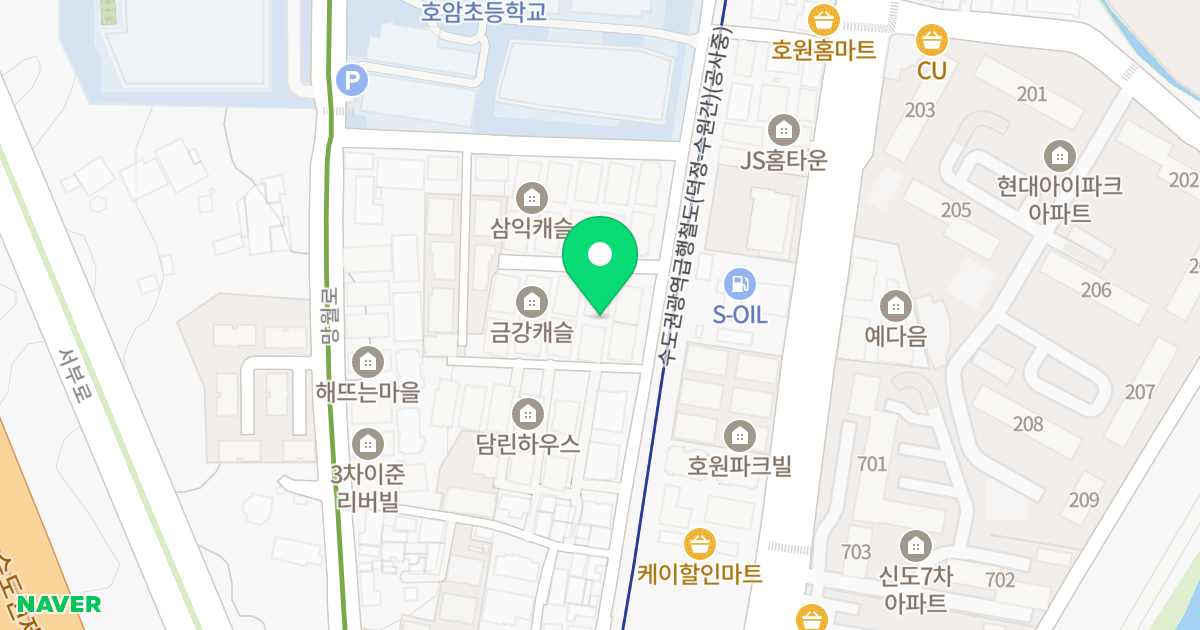 예다음 위치 지도 - 경기도 의정부시 호암로 37-5