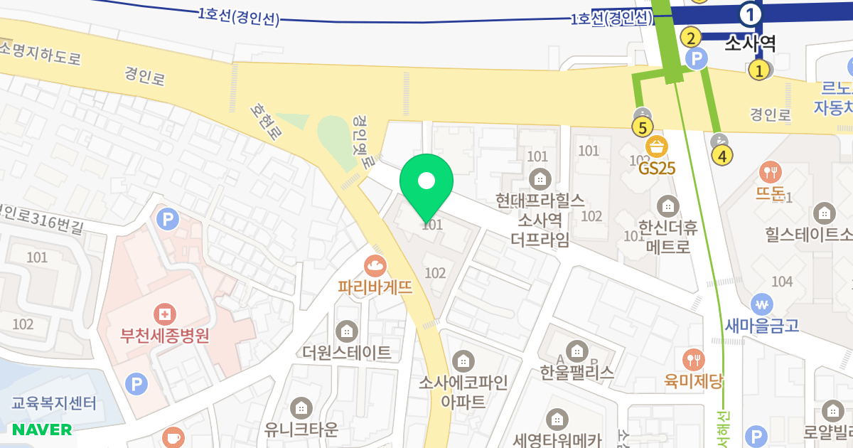 소사센트럴 위치 지도 - 경기도 부천시 소사구  488