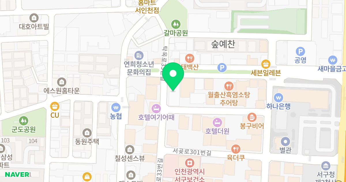 더스카이 위치 지도 - 인천광역시 서구 탁옥로33번길 16