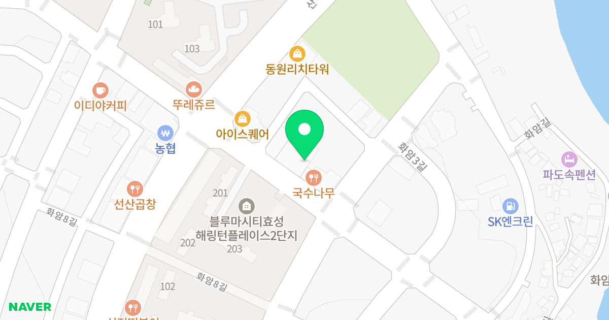제1동 위치 지도 - 울산광역시 북구 강동산하5로 22