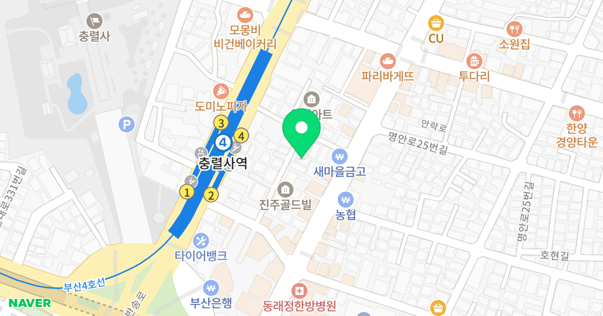 금하 위치 지도 - 부산광역시 동래구 반송로208번가길 16