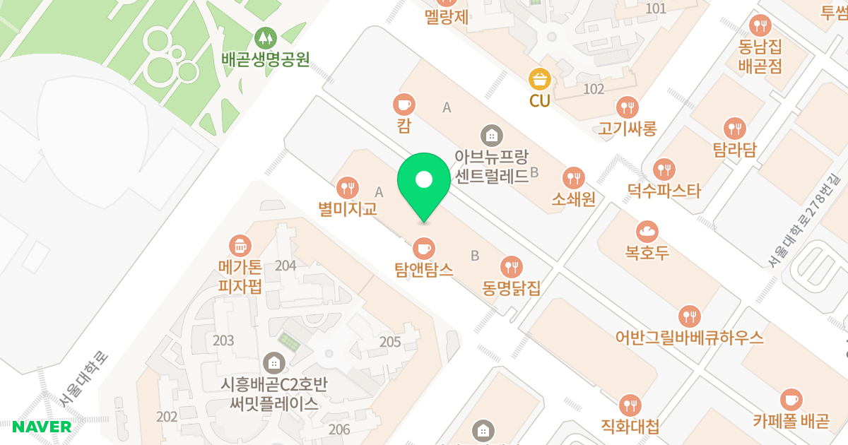 시흥배곧 아브뉴프랑 센트럴 퍼플 위치 지도 - 경기도 시흥시