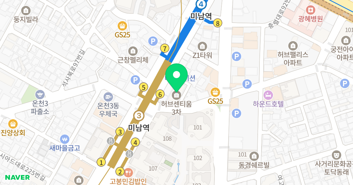 허브센티움 3차 위치 지도 - 부산광역시 동래구