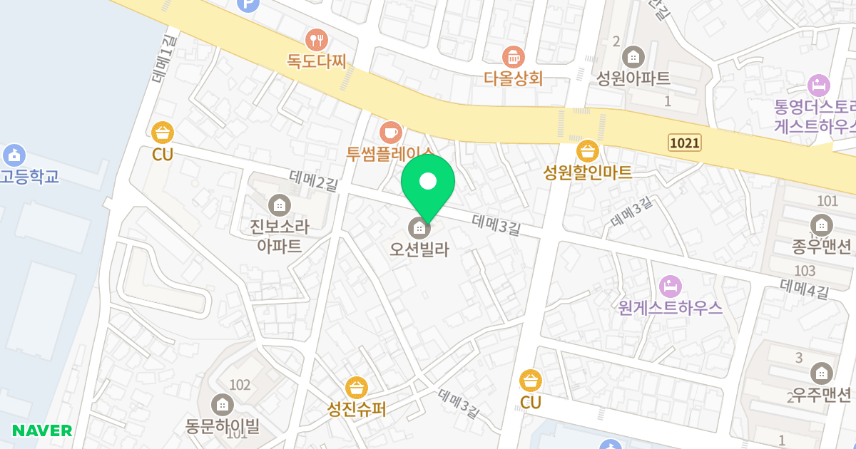 (515-186) 위치 지도 - 경상남도 통영시 데메3길 14-17