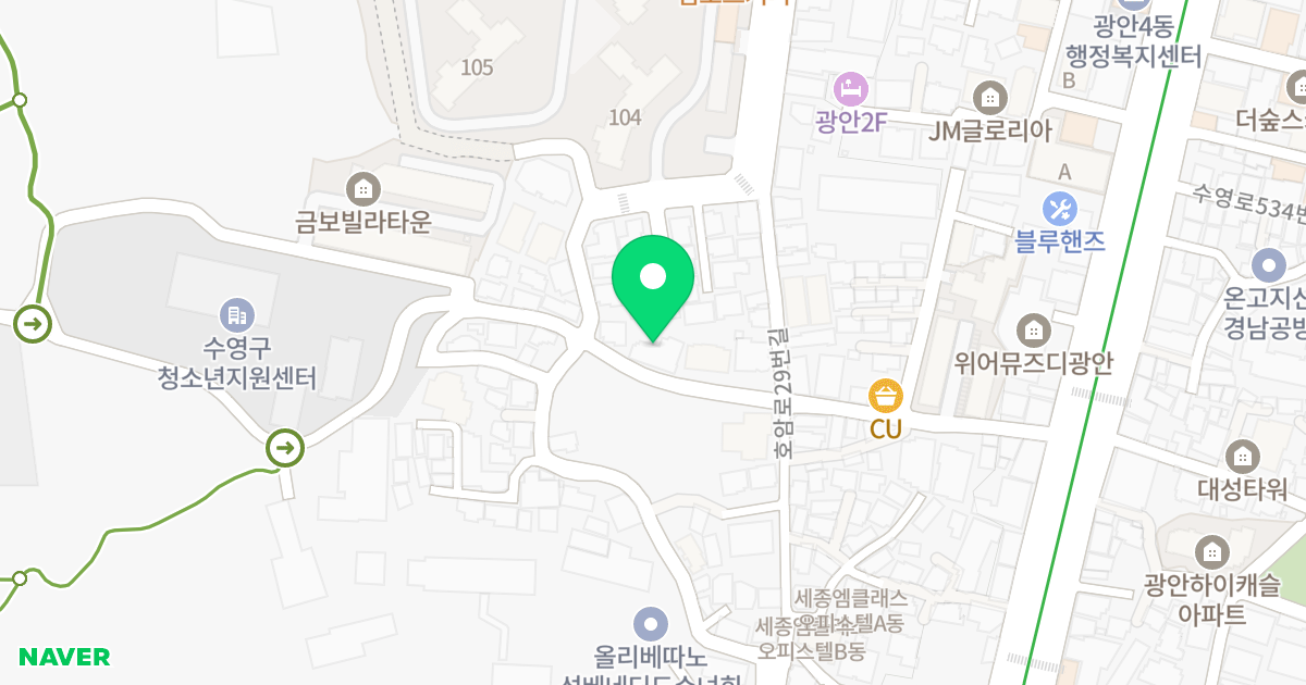 명성 토마토빌 위치 지도 - 부산광역시 수영구 수영로521번길 38