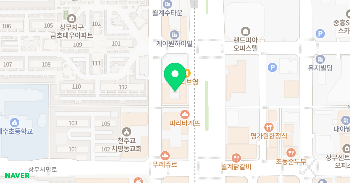 치평동 1185-6  휴먼빌딩 위치 지도 - 광주광역시 서구 상무중앙로 103