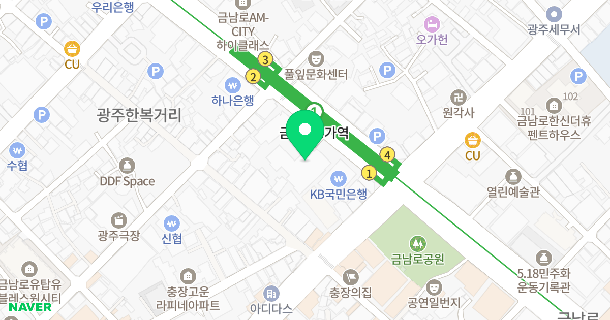 로머스파크 위치 지도 - 광주광역시 동구
