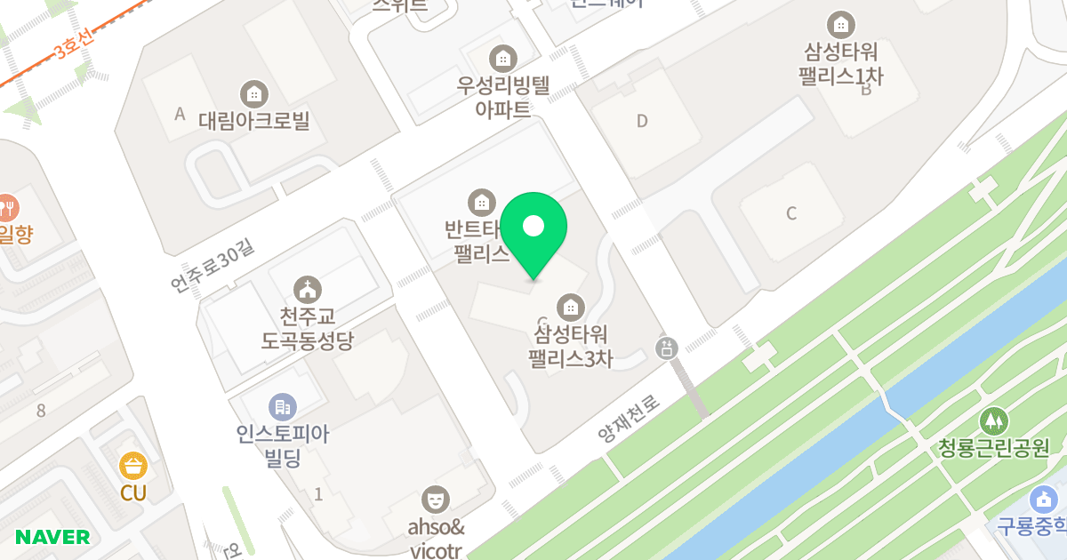 타워팰리스 위치 지도 - 서울특별시 강남구 언주로30길 26