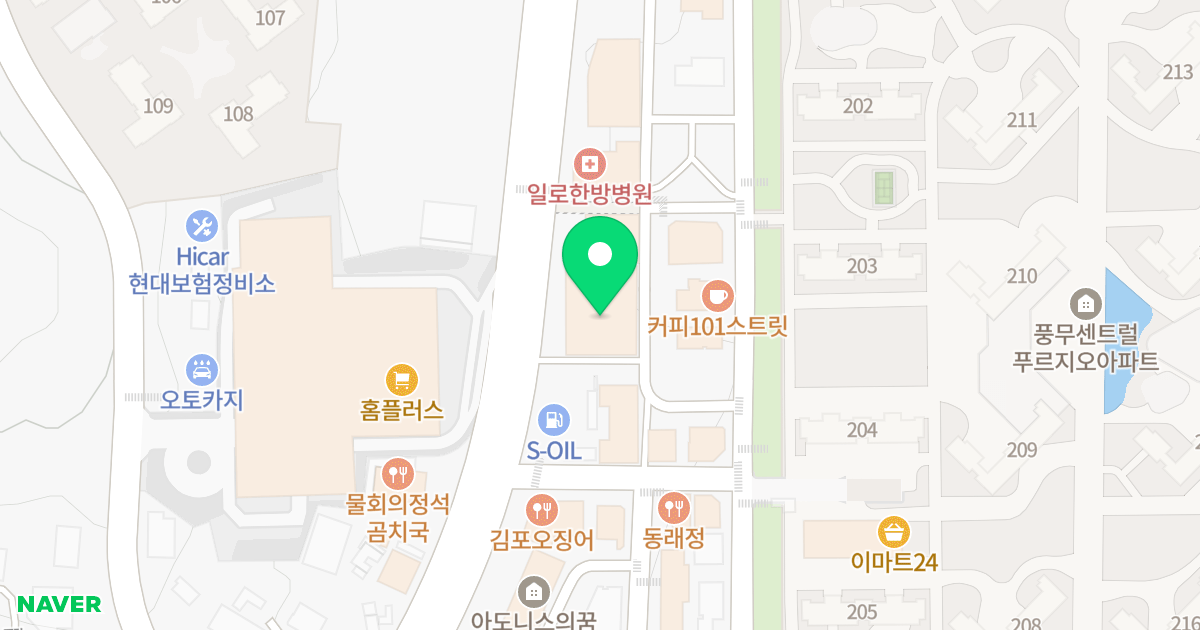 넘버원리치안 위치 지도 - 경기도 김포시 풍무로 168