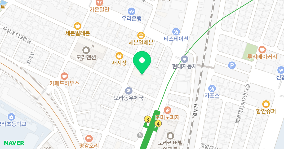 모라새상가 위치 지도 - 부산광역시 사상구 모라로51번길 42